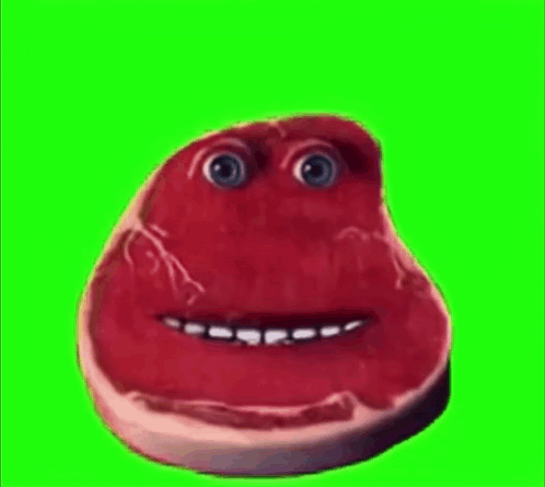 Close Up of Cartoon Character Face on Green Background