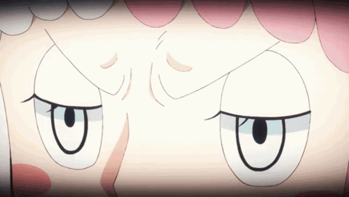 Close Up of Cartoon Character's Eyes With Serious Expression