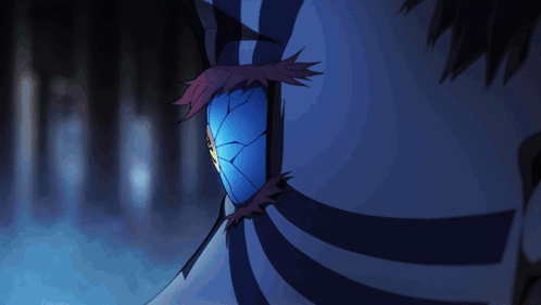 Close Up Of Cartoon Character's Face With Blue Eye And Red Hair GIF