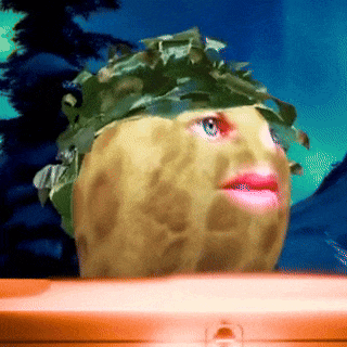 Close Up of Cartoon Character's Face with Pink Lips