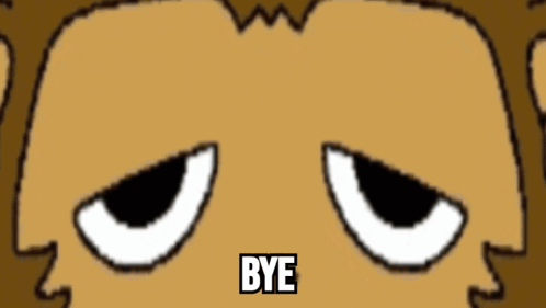 Close Up of Cartoon Monkey Face With Bye Above It