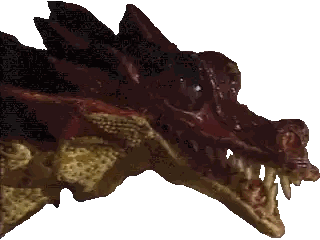 Close Up of Dragon Head with Sharp Teeth