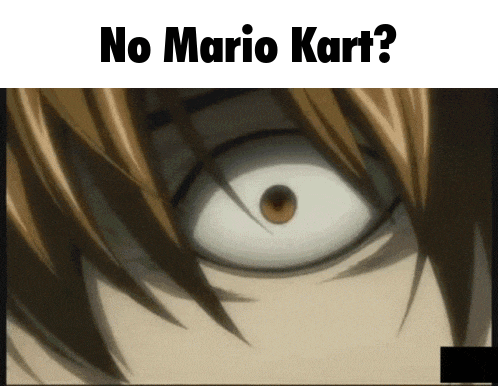 Close Up Of Eye Saying No Mario Kart GIF
