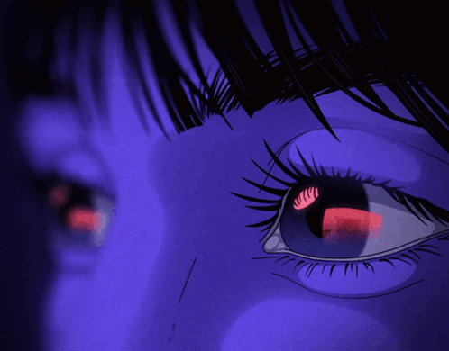 Close Up of Eye with Red Light