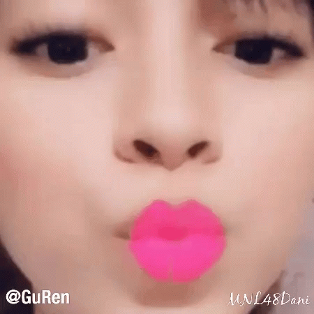 Close Up of Face with Pink Lips