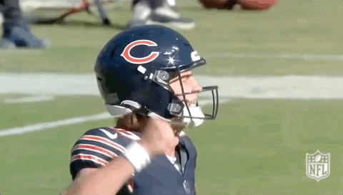 Close Up Of Football Player In Bears Helmet GIF