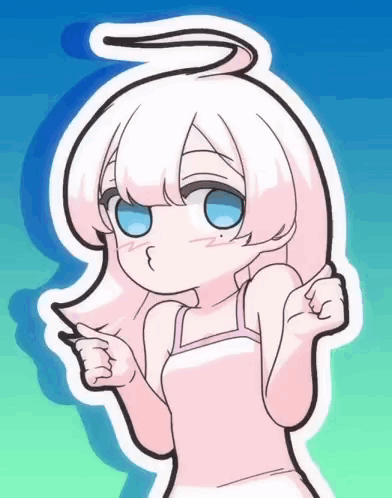 Close Up Of Girl With White Hair And Horns GIF