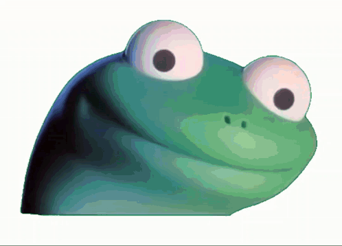 Close Up of Green Frog Face with Big Eyes