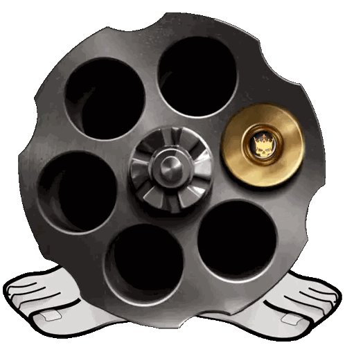 Close Up of Gun Cylinder with Bullet