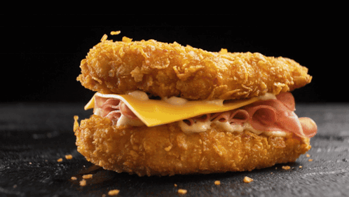 Close Up Of Ham And Cheese Sandwich GIF