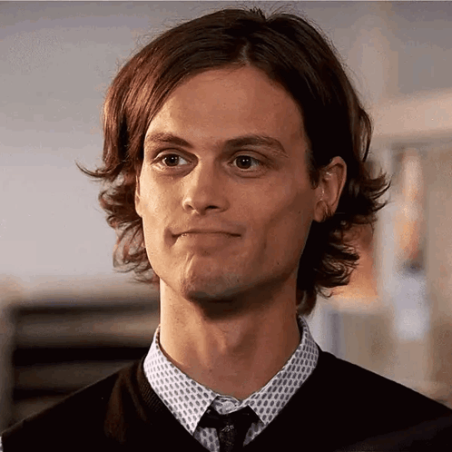 Close Up of Man in Sweater and Tie Making Funny Face