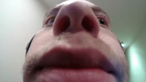 Close Up of Man Nose and Mouth with Beard