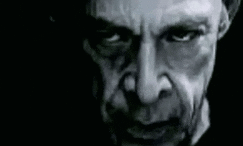 Close Up of Man's Face in Black and White