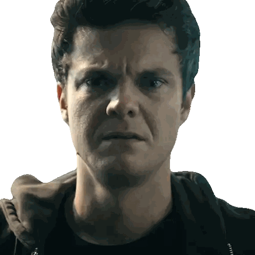 Close Up of Man's Face in Black Shirt