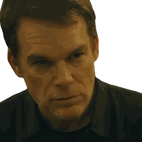 Close Up of Man's Face in Black Shirt