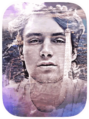 Close Up of Man's Face with City Background