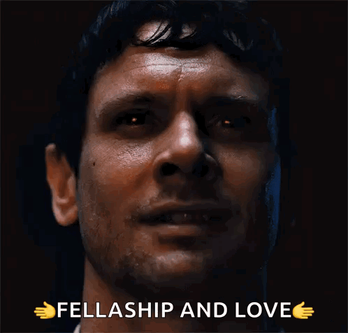 Close Up of Man's Face with Fellaship and Love