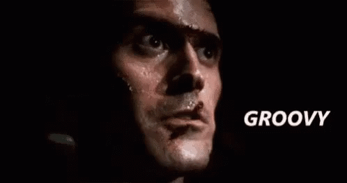 Close Up of Man's Face with Groovy Text