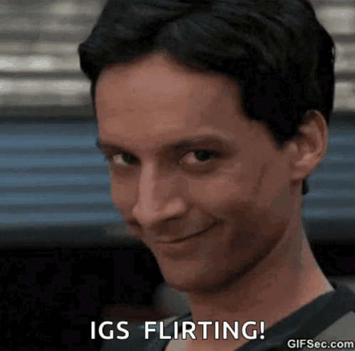 Close Up of Man's Face with IGS Flirting