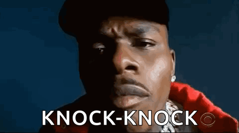 Close Up of Man's Face with Knock-Knock