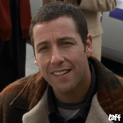 Close Up of Man's Face With LAFF Logo