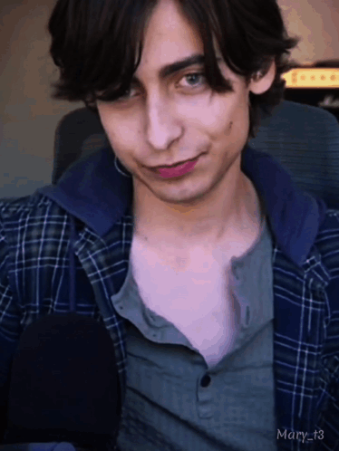 Close Up Of Man's Face With Name Mary T3 GIF