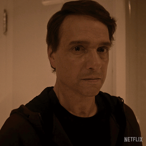 Close Up of Man's Face with Netflix