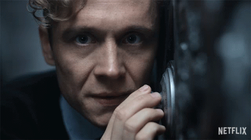 Close Up of Man's Face with Netflix