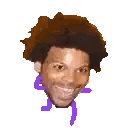 Close Up of Man's Face with Purple Arms and Legs