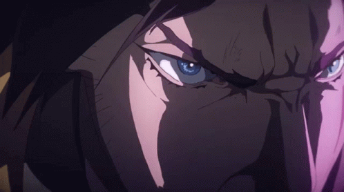 Close Up Of Man's Face With Purple Background GIF
