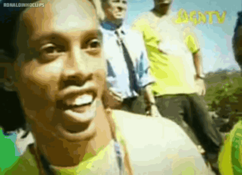 Close Up Of Man's Face With Ronaldinhoclips GIF