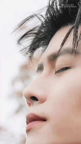 Close Up of Man's Face with Watermark
