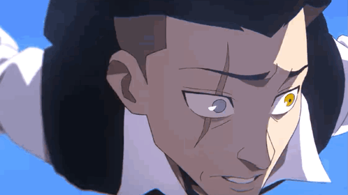 Close Up Of Man's Face With Yellow Eyes GIF