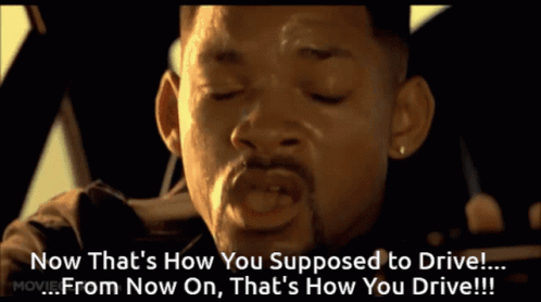 Close Up of Man Saying Now That's How You Supposed to Drive