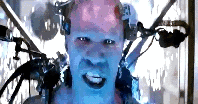 Close Up Of Man With Wires Around Neck GIF
