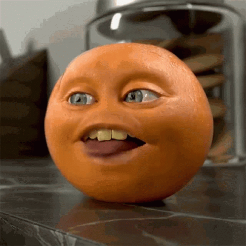 Close Up of Orange With Funny Face