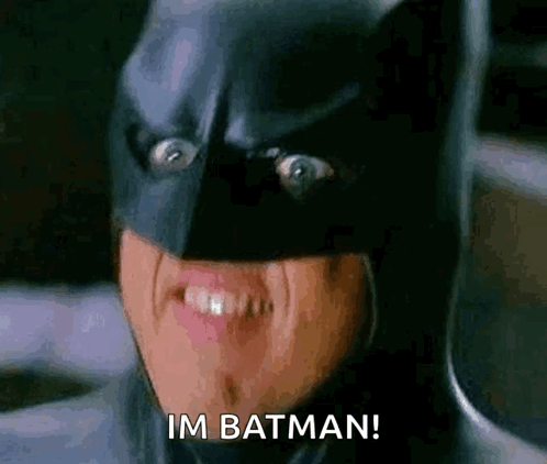 Close Up of Person in Batman Mask Saying Im Batman
