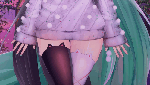 Close Up of Person in Sweater and Thigh High Stockings