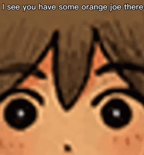 Close Up of Person's Face Saying Orange Joe