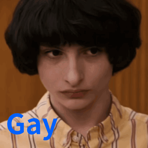 Close Up of Person's Face with Gay in Blue