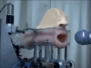 Close Up of Person's Face with Microphone