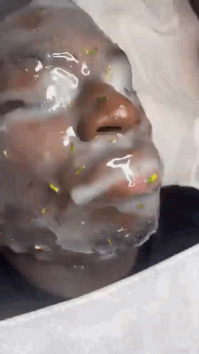 Close Up of Person's Face Wrapped in Plastic