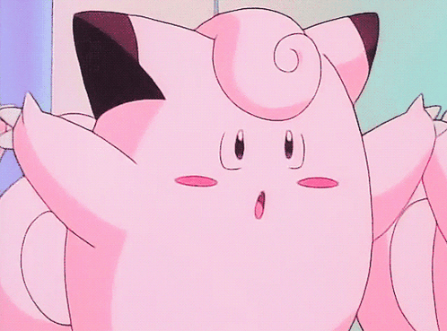 Close Up of Pink Cartoon Character With Surprised Look