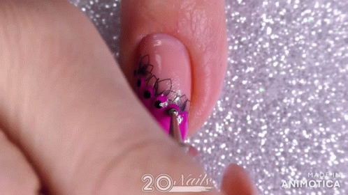 Close-Up of Pink Nail Polish Design