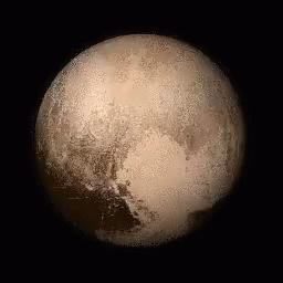 Close Up of Pluto in Night Sky