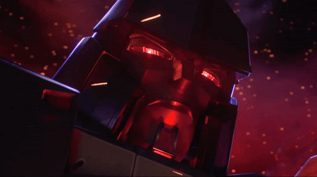 Close Up of Robot Head With Purple Lights
