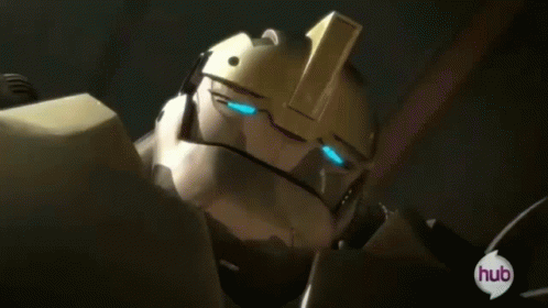 Close Up of Robot With Hub Text