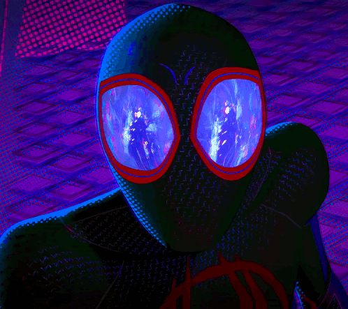 Close Up of Spider-Man's Face With Reflection of Person in Eyes