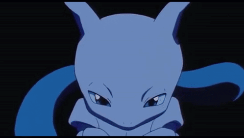 Close Up of White Pokemon With Blue Background