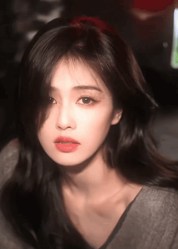 Close Up of Woman Face With Red Lips